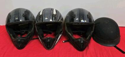 FRENZY MX DOT Full-Face Helmets (M/L/XL) & Open-Face Helmet Matte Black
