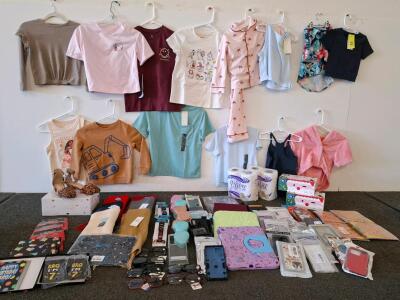 Bulk Lot: Kids Apparel, sizes 5T through 12 Accessories, Shoes, Phone Cases, Household Goods, 55+ Items, NWT