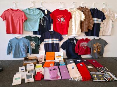 Mixed Lot Youth Boys Clothes, Scarves, NFL Hoodie, Graphic Tees, Phone Cases, Birthday Socks, sizes 5T though 10/12