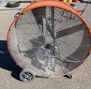 Commercial Electric 48" Industrial Drum Fan, 18,000 CFM, 2-Speed Belt Drive, Portable with Wheels ( Powers On ) ( Carport)