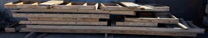 Lot of 13 Wood Concrete Form Panels, Approx. 8ft x 2ft, Heavy Duty Framing Construction