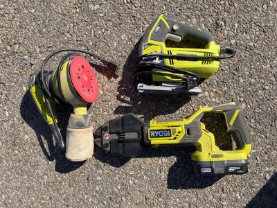 Ryobi ONE+ 18V Reciprocating Saw, Corded 5" Orbital Sander, Jigsaw Power Tool Bundle