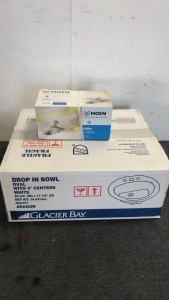(1) Moen Bathroom Faucet (1) Glacier Bay Oval Drop in Sink