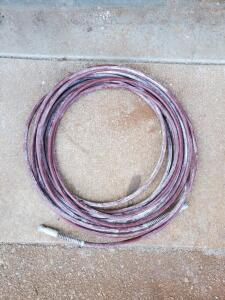 High-Pressure 50 ft (3/8" ID) Industrial Hose, 4000 PSI, Red, Steel Fittings