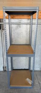 Metal Framed Shelving Unit, 3 Adjustable MDF Shelves, 24"x24"x60", 600 lb Capacity (bay 2)