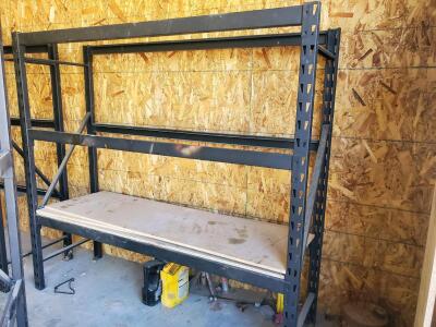 Heavy-Duty Steel Storage Rack, 8'x2'x6', 3Shelves, Adjustable, Particle Board, Black Frame