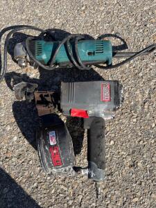 Makita Corded Electric Angle Drill & Senco Pneumatic Coil Nailer Combo, Heavy Wear