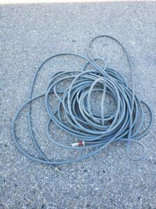 Gray 100 ft 3/8" Rubber Air Hose with 1/4" Quick-Connect Fittings, 300 PSI