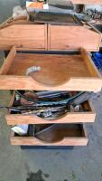 Wooden Tool Chest with 3 Drawers and Assorted Hand Tools - 2