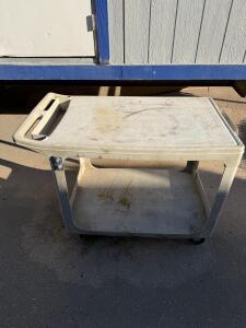 Beige/Grey 2-Shelf Utility Cart, Approx. 500 lb Capacity, 36"x24" Shelves