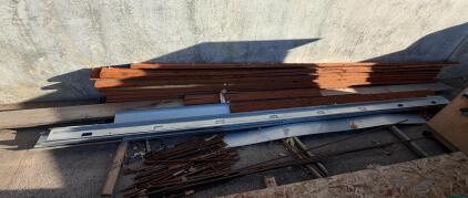 Mixed Lot Construction Materials &mdash; 16 Pressure-Treated 2x4s, 2 Steel Channels, 25 Rebar Rods