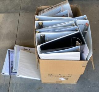 Large Lot of 14 Office 3-Ring Binders 2-3" D-Ring/Round, White/Black, 11kg, Project Labels ( Bay 4 )