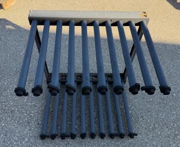 Steel Pipe Rack, 36"x24"x32", 20 Slots, Heavy-Duty Steel, Black Powder-Coated