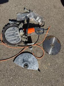 Electric Concrete Cutoff Saw, 14" Blade, Blade Guard & Accessories, Corded, Orange Handle