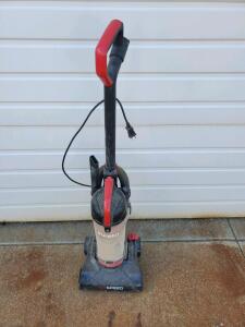 Eureka AirSpeed Upright Vacuum Cleaner, Corded, Bagless, 13" Cleaning Path, Black/Red