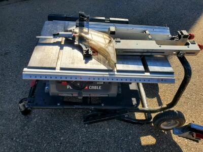 Porter-Cable Portable Table Saw with Rolling Stand, 10" Blade, 15 Amp Motor tested