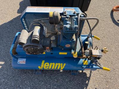 Jenny 2 HP Portable Electric Air Compressor, Twin 4-Gallon Tanks, 115V, 125 PSI, USA Made