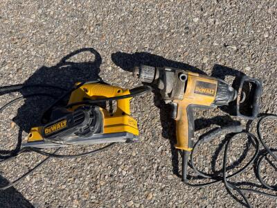 Dewalt DWD210G Corded Drill with Side Handle & D26676 Hand Planer, 120V, Heavy Duty Construction