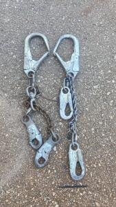Twin-Leg Steel Chain Positioning Lanyard with Snap Hooks, 3 ft Length, OSHA/ANSI Rated- Bay 3