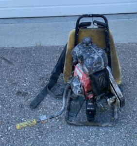 Oztec BP-50H Backpack Concrete Vibrator, Honda GXH50 4-Stroke Engine, With Shaft & Head ( Has Compression) ( Bay 2 )