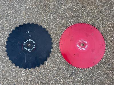 Skilsaw 9" 40T and Diablo 9" 60T Circular Saw Blades, Carbide Teeth, 5/8" Arbor, for Wood