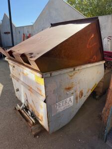 PETRA 6 Cubic Yard Front Load Steel Dumpster with Lid, Heavy Duty, 72"x66"x72"