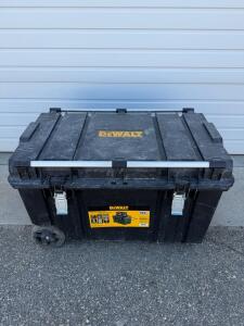 DEWALT DWST38000 Rolling Jobsite Tool Chest, 63-Gal, Telescopic Handle, 9" Wheels, IP65, Black