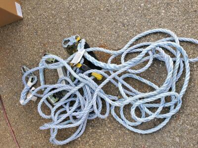 6 ft Rope Lifeline Fall Arrest System with Energy Absorber & Snap Hooks, 900 lb Rated