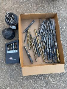 CLE-LINE Fractional HSS Drill Bit Lot &ndash; 45pc, 5/32"&ndash;3/4", Mixed Shanks, Case & Holder Included