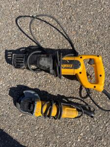 DEWALT Corded Reciprocating Saw and 4.5" Angle Grinder
