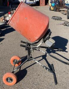 Portable Electric Concrete Mixer 3.5 Cu. Ft. Drum, 1/2 HP, Poly Drum, 120V ( Powes On ) - ( Carport )
