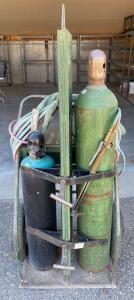 Oxy-Acetylene Torch Kit w/ 80 cf Oxygen, 40 cf Acetylene Cylinders, 25 ft Hose, Cart & Toolbox ( Bay 2 )