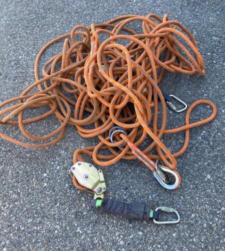 Fall Protection Rope Lifeline System with Rope Grab, Carabiners, 50 ft, 5/8 in Kernmantle ( Bay 2 )