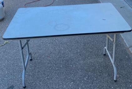 48" x 24" Rectangular Folding Utility Table with Metal Legs and Laminate Top ( Bay 2 )