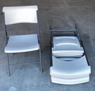 Lifetime Commercial Folding Chairs, HDPE & Steel, Set of 6, White, 500 lb Capacity ( Bay 2 )