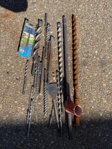 Assorted SDS & Rotary Hammer Drill Bits & Chisels, Tapcon, 3/16"&ndash;1-1/4",
