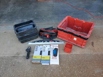 Jobsite Lot: Drywall Finishing Tools, Storage Bins, and Sanding Supplies