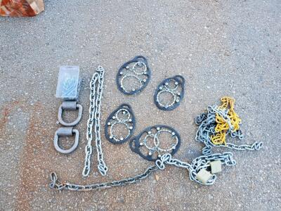 Heavy Duty Chains, 6000 lb D-Rings, Tire Traction Cleats, Padlocks & Hardware Kit
