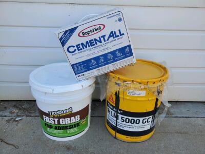 Rapid Set Cement All 25 lb, Sika HLM 5000 GC 5 gal, Titebond FRP Adhesive 4 gal, Sealed Packs Not Full Container