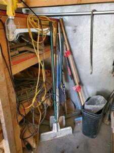 Manual Concrete Floor Scraper 14" Steel Blade 60" Handle &ndash; Heavy-Duty Used Industrial Tool