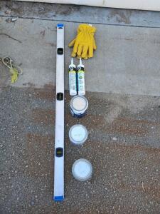 Complete Painting Starter Set: DAP Caulk, Behr Paint, Zinsser Primer, Hart 48" Level, Gloves