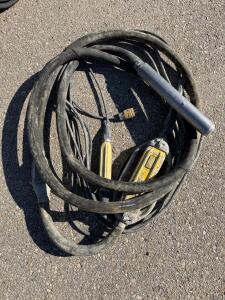 Electric Concrete Vibrator, 115V, 2" Head, 20 ft Shaft, On/Off Switch, Industrial Plug