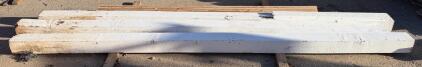 Mixed Lot Structural Lumber: 4x4 and 2x4 Boards, 12 Ft Lengths, Painted & Treated, 12 Pieces