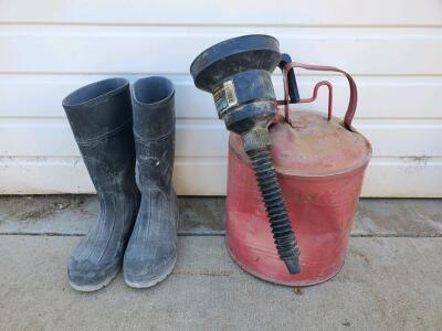 Noble Outfitters MUDS Steel Toe Work Boots & 5-Gallon Metal Gas Can with Spout