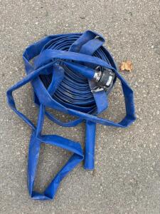 2" Blue Layflat Discharge Hose with Clamp and Fitting