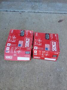 Senco L13BABN 18-Gauge 1/4" Crown x 1" Leg Galvanized Finish Staples, 5,000 per Box, Lot of 2