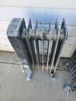 Oil-Filled 1500W Electric Radiator Heater, Manual Controls, 7 Fins, Black, Casters, Set of 2 - 3