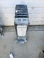Oil-Filled 1500W Electric Radiator Heater, Manual Controls, 7 Fins, Black, Casters, Set of 2 - 4