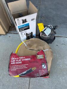 Everbilt 1/6 HP Submersible Utility Pump with Box & Husky 3/8 in x 100 ft Lay Flat Hybrid Air Hose