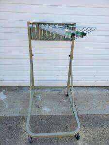 Mobile Blueprint Rack with 10x 30" Clamps, Steel Frame, Swivel Casters, fits up to 30"x42" Plans